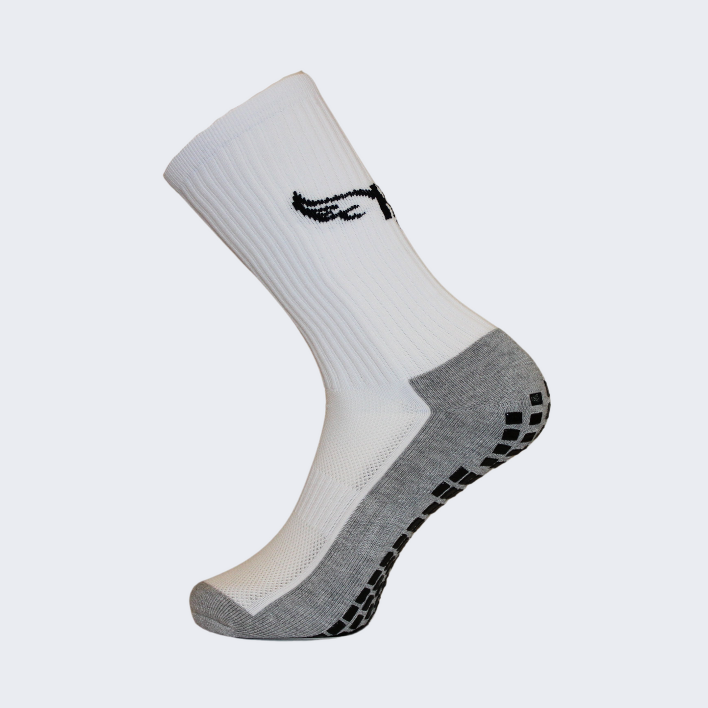 Wings Long Crew Grip Socks - White