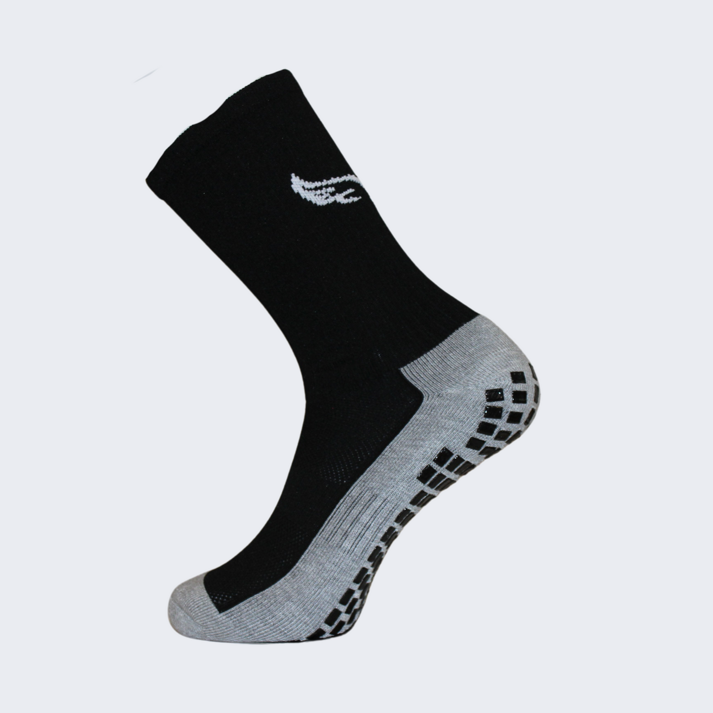 Wings Long Crew Grip Socks - Black